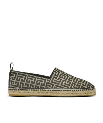 Balmain Monogram Jacquard Espadrilles In Multi