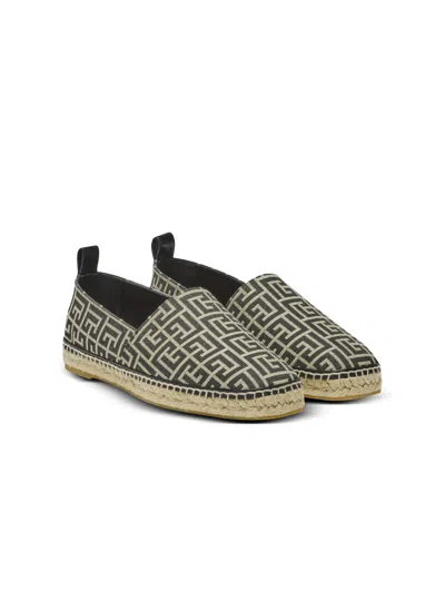 Balmain Monogram Jacquard Espadrilles In Multi