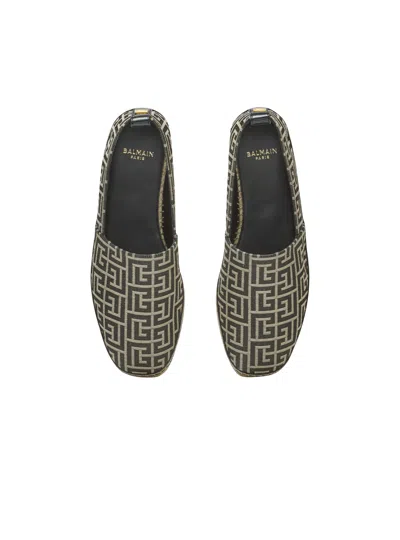 Balmain Monogram Jacquard Espadrilles In Multi