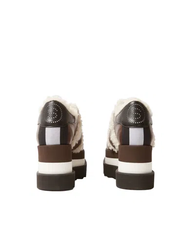 Stella Mccartney Alter Suede Sneak Elys Sneakers Shearling Platform In Brown