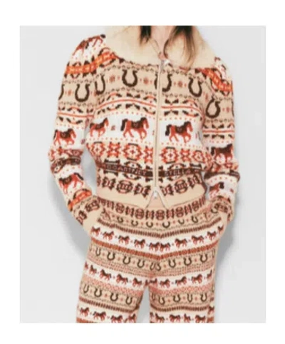 Stella Mccartney Intarsia Virgin Wool Zip-up Cardigan In Multi