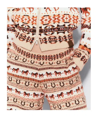 Stella Mccartney Intarsia Virgin Wool Zip-up Cardigan In Multi