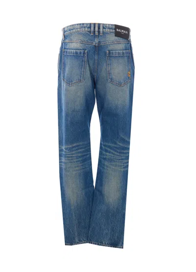Balmain Belt Loop Jeans In Blue