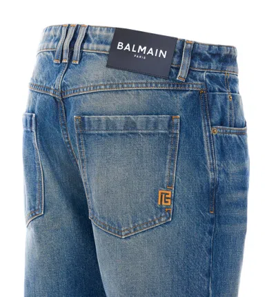 Balmain Belt Loop Jeans In Blue