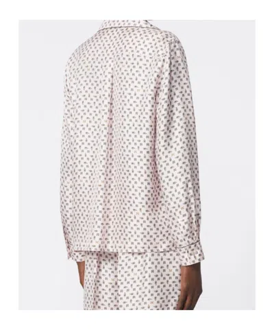 Max Mara Long Sleeve Top All Over Print Nylon In Pink