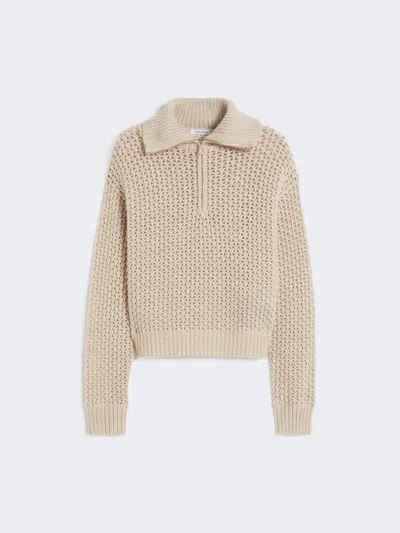Max Mara Tequila Cropped Pullover Textured Knit Ribbed In Brown
