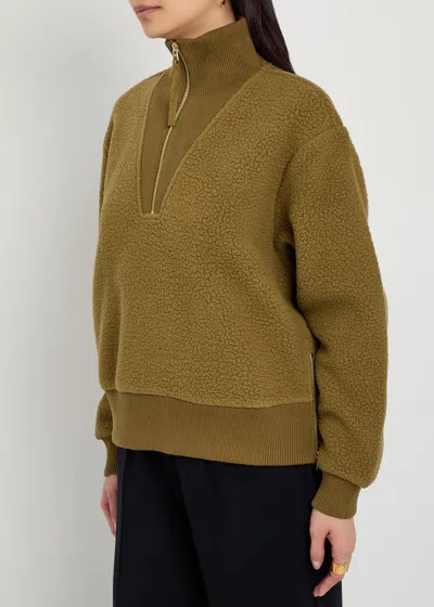 Varley Jaylin Half-zip Fleece Sweatshirt In Green