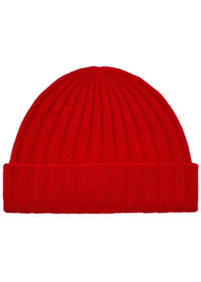 Totême Toteme Ribbed Cashmere Beanie In Red