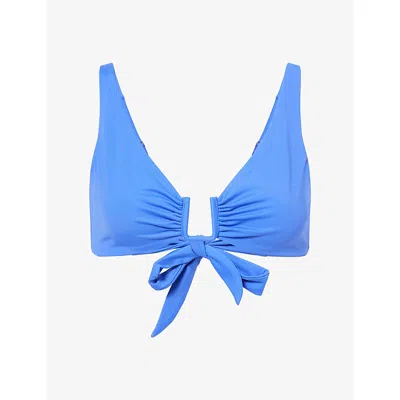 Away That Day Womens Sicilian Blue Palma Bikini Top Xl In Brown