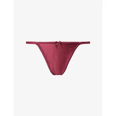 Lounge Womens Cherry Lacquer Adaline Satin Thong Xs In Brown