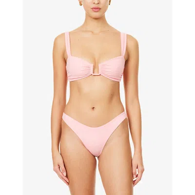 Away That Day Womens Ice Pink Cannes Bikini Top Xl In Pink