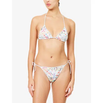 Missoni Womens Macro Flower Print Chevron-print Raschel Knit Bikini Set In Multi