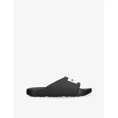 Givenchy Slide Flat Sandal Embossed Sole Open Toe In Black