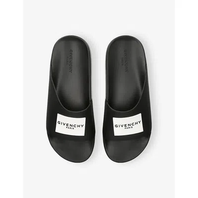 Givenchy Slide Flat Sandal Embossed Sole Open Toe In Black