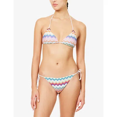 Missoni Womens Multicolor W/light Base Chevron-print Raschel Knit Bikini Set In Multi