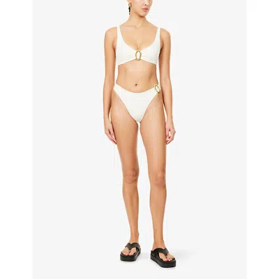 Away That Day Womens Ivory Samoa Bikini Bottoms Xs In White