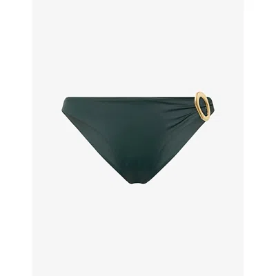 Away That Day Womens Ivy Green Cabo Verde Bikini Bottoms In Blue
