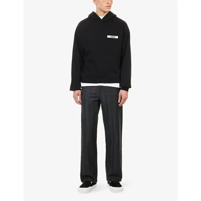Jacquemus Cotton Fabric Hoodie With Long Sleeves In Black