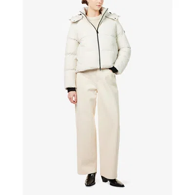 Moose Knuckles Womens Alabaster W/alabaster Sh Misti Detachable-hood Padded Puffer Jacket In White