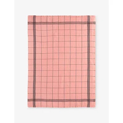 Charvet Buvard Torchon Bistrot Cotton And Linen Tea Towel In Pink