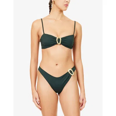 Away That Day Womens Ivy Green Cabo Verde Bikini Top In Green