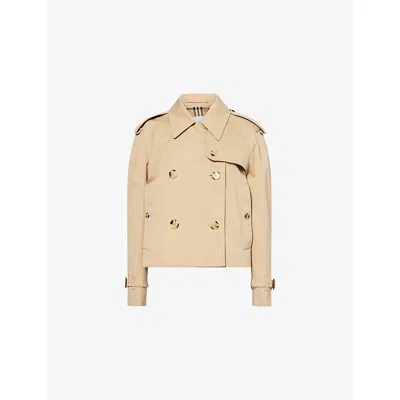 Burberry Women Haltye Organic Cotton Waterproof Jacket In Brown