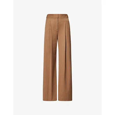 Veronica Beard Womens Malt Multi Rimini Wide-leg Stretch-woven Trousers In Brown