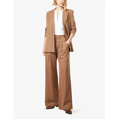 Veronica Beard Womens Malt Multi Rimini Wide-leg Stretch-woven Trousers In Brown