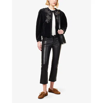 Isabel Marant Vanel Lace-up Leather Straight-leg Pants In Black