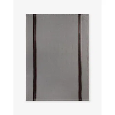 Charvet Gris De Lin Torchon Piano Cotton And Linen Tea Towel In Gray