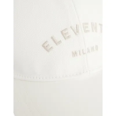 Eleventy Mens White Embroidered-logo Cotton Cap In White