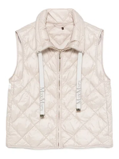 Max Mara The Cube Quilted Down Vest In Neutral