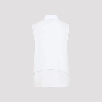 Peserico Collared Neck Sleeveless Top Layered Hem