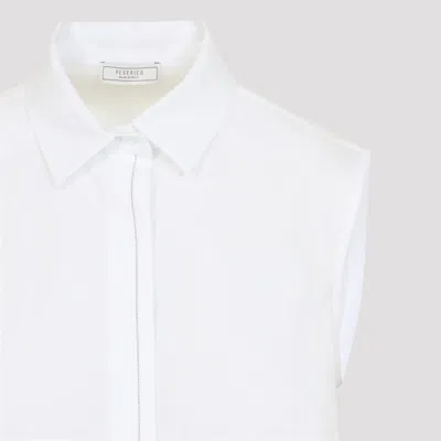 Peserico Collared Neck Sleeveless Top Layered Hem