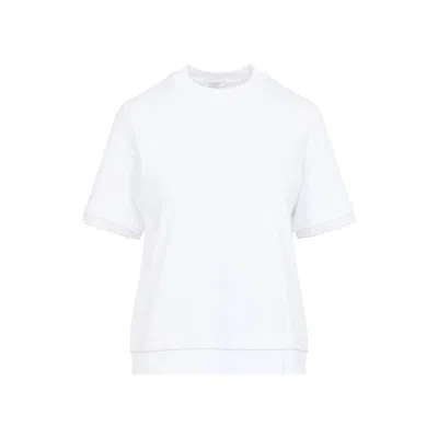 Peserico Crew Neck Layered Hem Short Sleeve Top In White