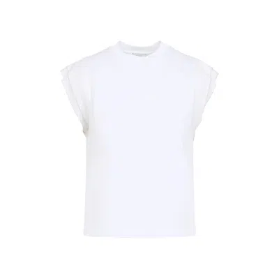 Peserico Sleeveless Crew Neck Top Straight Hem In White