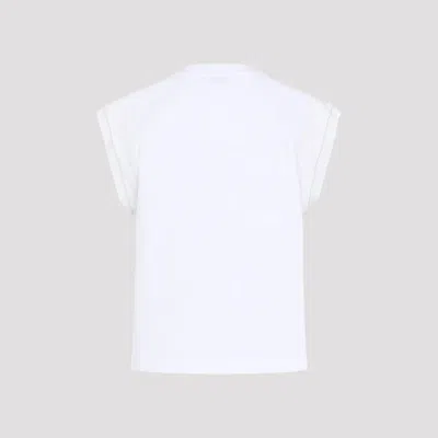 Peserico Sleeveless Crew Neck Top Straight Hem In White