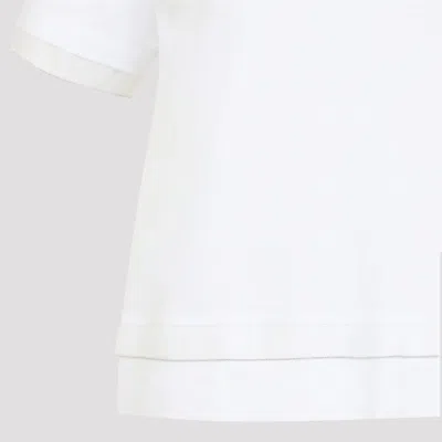 Peserico Crew Neck Layered Hem Short Sleeve Top In White