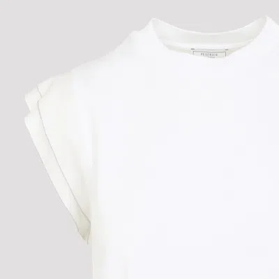 Peserico Sleeveless Crew Neck Top Straight Hem In White