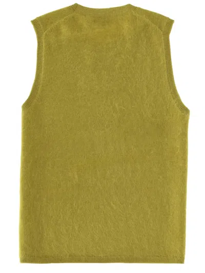 Theory Knit Top Ribbed Neckline And Hem Sleeveless In Green