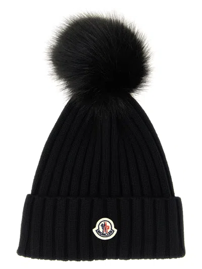 Moncler Pompon Beanie In Black