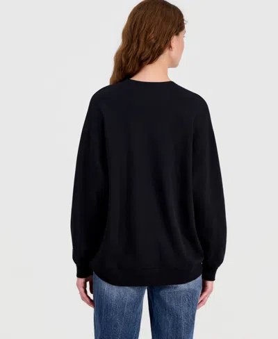 Rebellious One Juniors' Graphic Crewneck Sweatshirt In Black