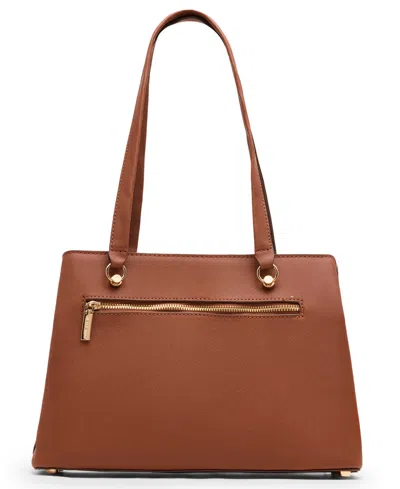 Anne Klein Medium Triple Compartment Satchel Bag In Brown