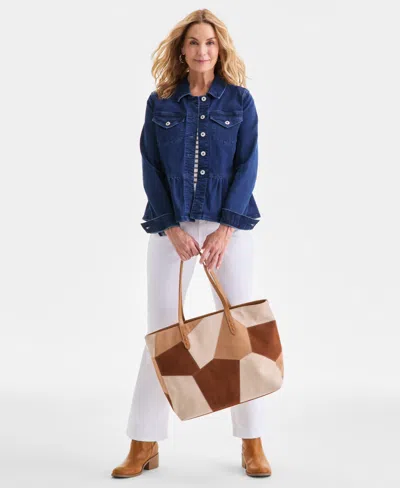 Style & Co Petite Long-sleeve Peplum Denim Jacket, Macy's Exclusive