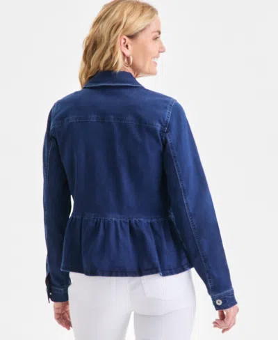 Style & Co Petite Long-sleeve Peplum Denim Jacket, Macy's Exclusive