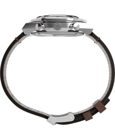 Timex Men's Analog Brown Leather Watch, 40mm In Brown