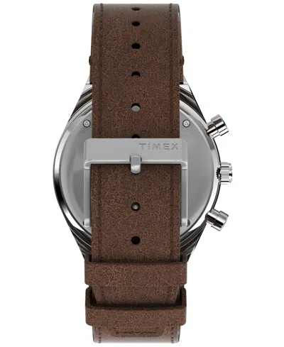 Timex Men's Analog Brown Leather Watch, 40mm In Brown