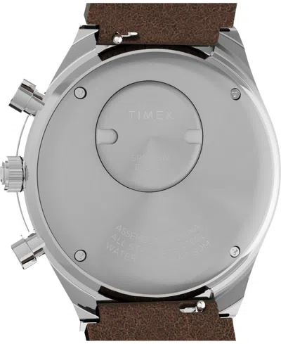 Timex Men's Analog Brown Leather Watch, 40mm In Brown
