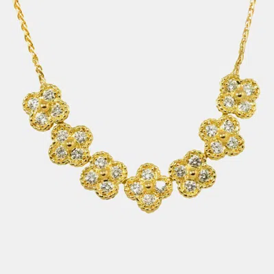 Pre-owned Van Cleef & Arpels Alhambra 18k Yellow Gold 1.51ct Diamond Necklace