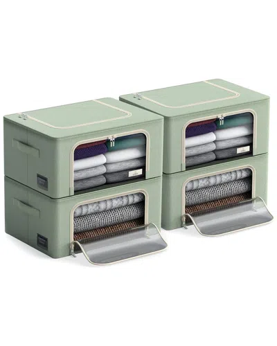 Sorbus Storage Bins With Metal Frame In Green
